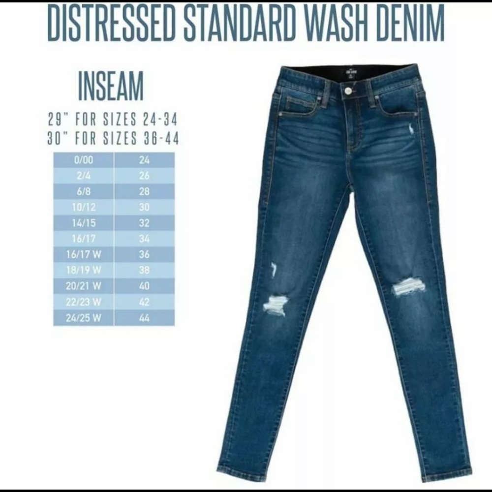 NWT Lularoe Skinny Fit Distressed Jeans Size 42